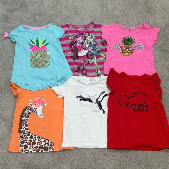 Girls Graphic T-Shirt Bundle Size 6/7 Justice Puma Monster High Healthtex GUC - Picture 14 of 14